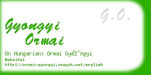 gyongyi ormai business card